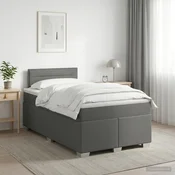 Postelja boxspring z vzmetnico Temno siva 120 x 190 cm Blago