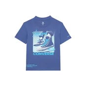 CONVERSE Majica CNVB PHOTO REAL SNKR  safir / azur / pastelno modra / bela