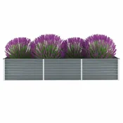 Vrtna sadilica od pocincanog celika 240 x 80 x 45 cm siva