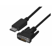 Lanberg CA-DPDV-10CU-0010-BK prilagodnik za video kabel 1 m DisplayPort DVI-D Crno