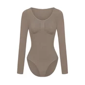cfab Oblikovanje postave Bodysuit Sculpting Shapewear Longsleeve mit Slip temno siva