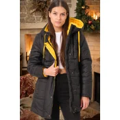 Z6660 DEWBERRY LADIES COAT-PLAIN BLACK