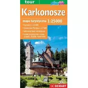 shumee Poljske in češke Krkonoše 1:25.000. Plastificiran turistični zemljevid. Izdaja 2023/2024. Demart