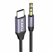 Kaku KSC-427 avdio kabel USB-C/3.5mm jack 1m, črna