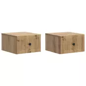 vidaXL Stenski nočni omarici 2 pcs Artisan hrast 33 x 34,5 x 20 cm