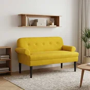 Dvojnica s gumbi Rumena 120 x 66 x 78 cm Žamet