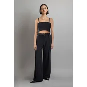 Trendyol Black Pleated Wide Leg/Wide Leg Woven Trousers