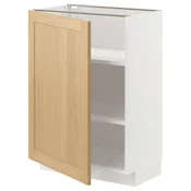 METOD Podstavna omarica s policami, bela/Forsbacka hrast, 60x37 cm