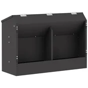 Vidaxl Hranilnica za zajce Črna 64.5 x 25.5 x 45.5 cm