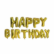 Balon folija natpis zlatni Happy Birthday