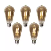 Komplet 5 E27 zatemnitvenih LED žarnic ST64 dimljeno steklo 5W 450 lm 2700K
