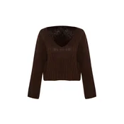 Trendyol Pulover temno rjava