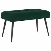 Vidaxl Klop s gumbnim oblazinjenjem Temno zelena 80 x 40 x 46 cm Žamet