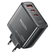 Zidni punjač Yesido YC142 100W 5A 1 x USB-A - 2 x USB-C crni