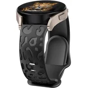 GS Univerzalni silikonski pašček 20 mm, leopardji vzorec, črn