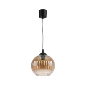 Brilagi - LED luster na lanku R GLASS 1xE27/60W/230V precnik 18 cm crna/dimljeno-braon
