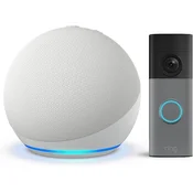 ECHO Echo Dot (bela) + Ring Akumulatorska video domofon (zadnja gen.)