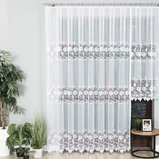 shumee Demetria - Že izdelana žakard zavesa z ravnim robom - 300x250 cm - bela -