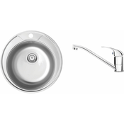 Deante ZHC 0813 Sudopera, 1 korito, 17cm + BMU 060M Slavina, 130mm, Inoks