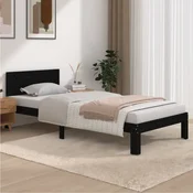 Okvir za krevet od masivne borovine crni 90 x 200 cm