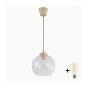 Brilagi - LED luster na sajli RETRO GLASS 1xE27/60W/230V precnik 25 cm bež/prozirno