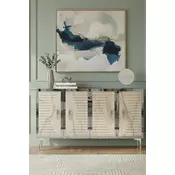 HANAH HOME Komoda Tuna 120 White Travertine Silver