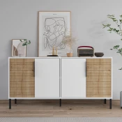 Hanah Home Konzolni sto Zerra, 150x75x36 cm, Belo-hrast boje