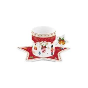 Set of coffee cup and saucer, 175 ml, porcelain, CHRISTMAS ORNAMENTS