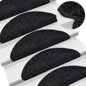 Prostirke za stepenice 10 kom 65x21x4 cm Crne poluokrugle velike