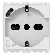 VIMAR ARKÉ PRIKLJUČNICA UNIVERZALNA + USB-C 16A 2M bela VI19210.USB.B