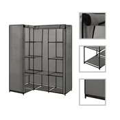 Vidaxl Kotna garderobna omara 130x87x169 cm siva
