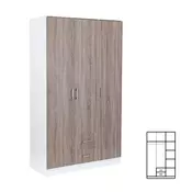 Garderobna omara Miami 120x205 cm york hrast-bela
