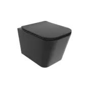 Mexen Teo WC školjka brez roba z desko s počasnim zapiranjem slim, duroplast, črna mat - 30850685