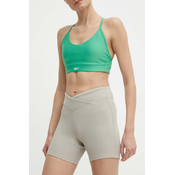 Kratke hlače za jogu Reebok Lux Collection boja: siva, bez uzorka, srednje visoki struk, 100076342