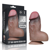 LoveToy Dual Layered Platinum Silicone Cock 7.0 Brown