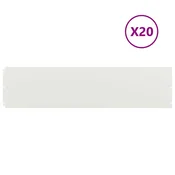 Vidaxl Travnate obrobe 20 kosov Bela 25x103 cm Hladno valjano jeklo