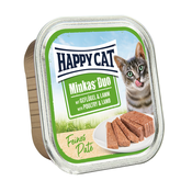 Happy Cat Duo koščki mesa s pašteto - Perutnina in jagnje 16 x 100 g