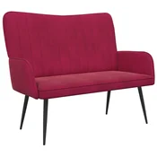Vidaxl Kavč za 2 osebi Vinorodna rdeča 115 x 61 x 87 cm Žamet