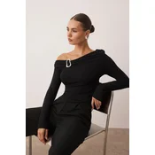 Trendyol Milla ženska bluza Twoaw26Bz00121, Crna-Crna