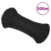 Vidaxl Delovna vrv črna 8 mm 500 m polipropilen