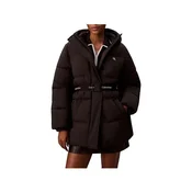 Calvin Klein Jeans BELTED MIDWEIGHT PUFFER Črna