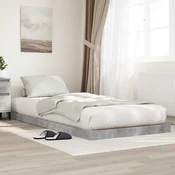 Krevet s daskama Betonski sivi 90 x 200 cm Konstruirano drvo