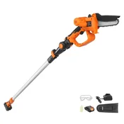 VEVOR Brezžična žaga na drogu in mini motorna žaga rezalna zmogljivost 127 cm doseg 2438 cm
