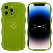 Silikonski ovitek Wave Frame za iPhone 14 Pro Max – zelena