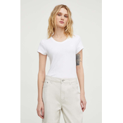 Bombažna kratka majica G-Star Raw ženska, bela barva, D24533-4107