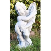 Casa Padrino Art Nouveau gargoyle sculpture boy with fish gray H. 48 cm - Elegant gargoyle stone figure - Baroque & Art Nouveau Garden Decoration Accessories