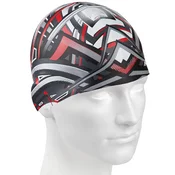 Mad wave stripes ii swim cap white/red