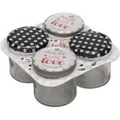 Gastro kozarec za vlaganje 210 ml, navojni pokrov Made with Love, različne barve, set 4 kos