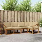 Set vanjskih sofa s jastukom 5 pcs Prirodna i bež