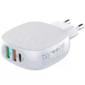 MOYE VOLTAIC USB POLNILNI ADAPTER PD TYPE-C QC 3.0 220V 28.5W BELE BARVE